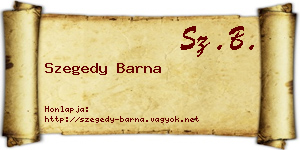 Szegedy Barna névjegykártya